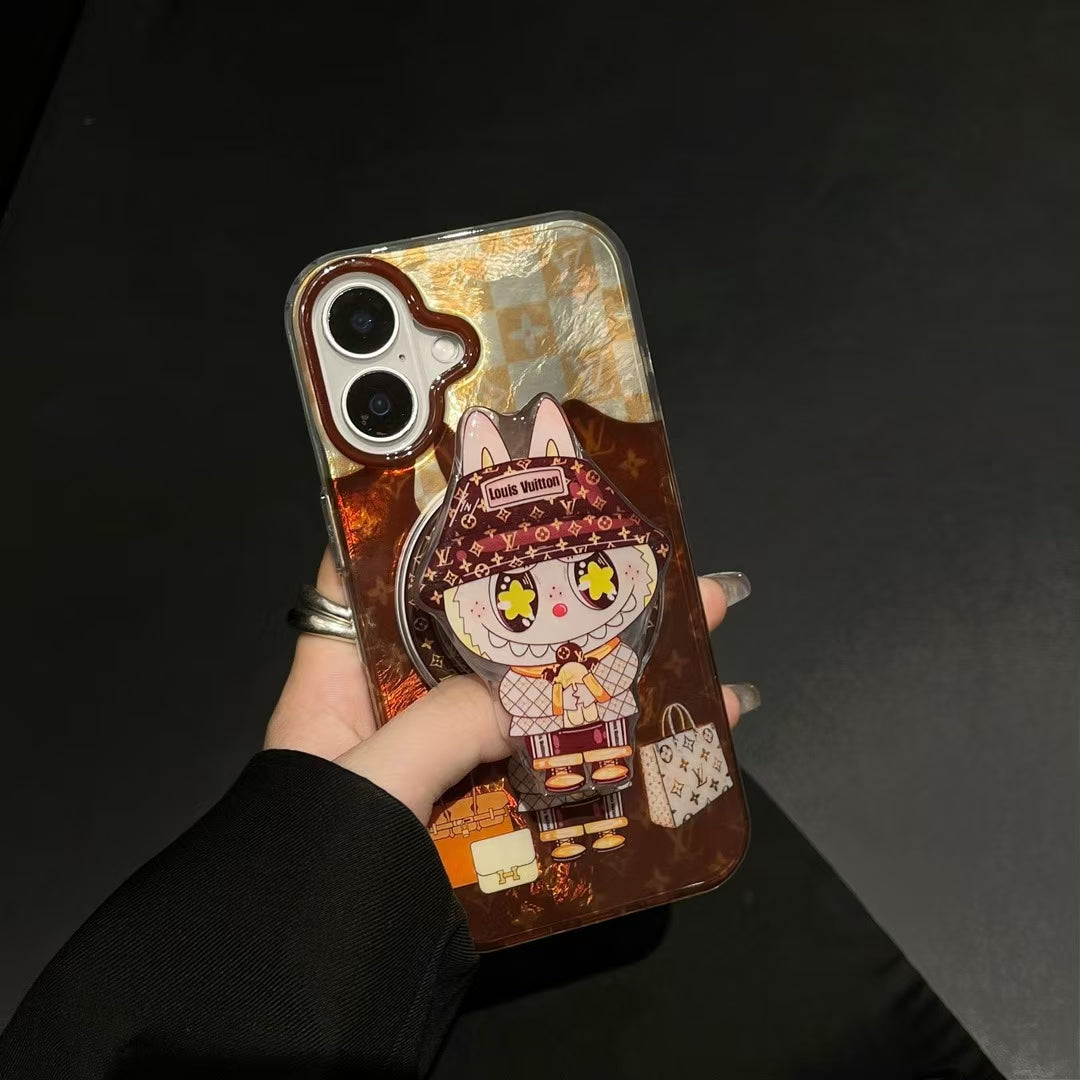 3D Cartoon Magnetic Bracket Case For iPhone