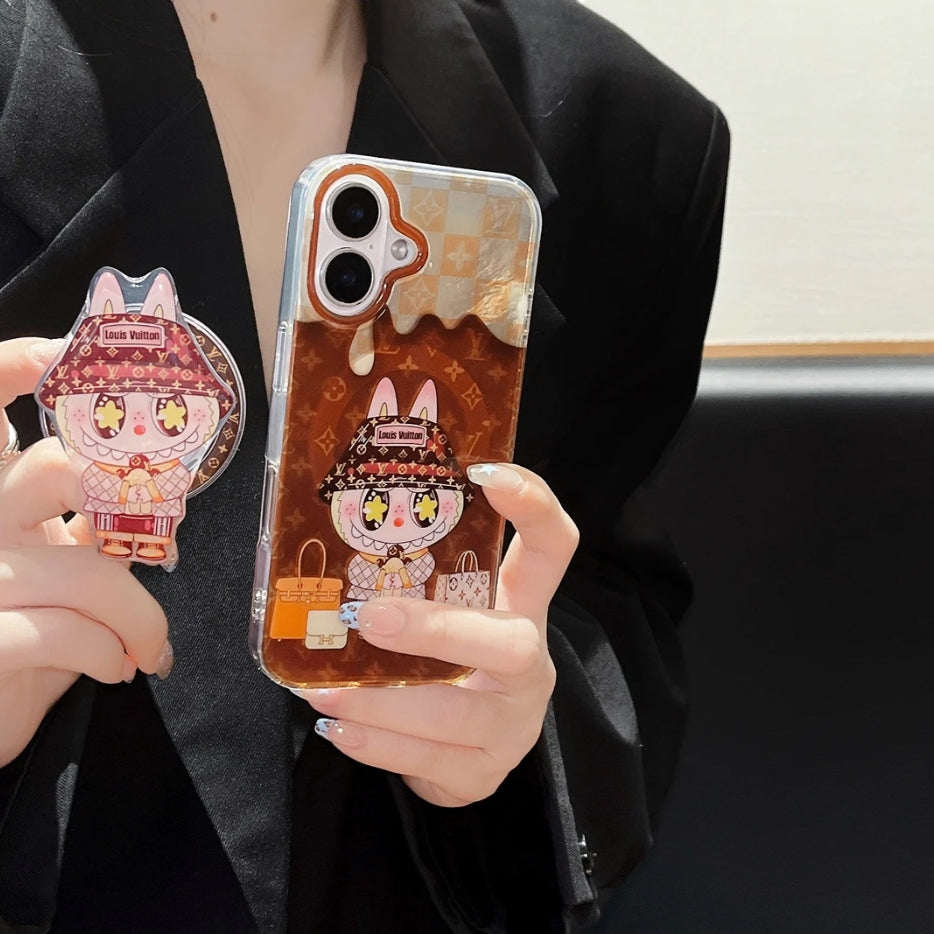 3D Cartoon Magnetic Bracket Case For iPhone