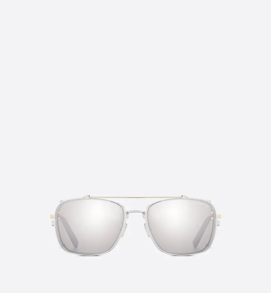 Beige and Silver Mirrored Square Sunglasses CDDMS4U