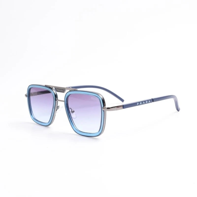 Unisex Double Bridge Metal Square Sunglasses 68805