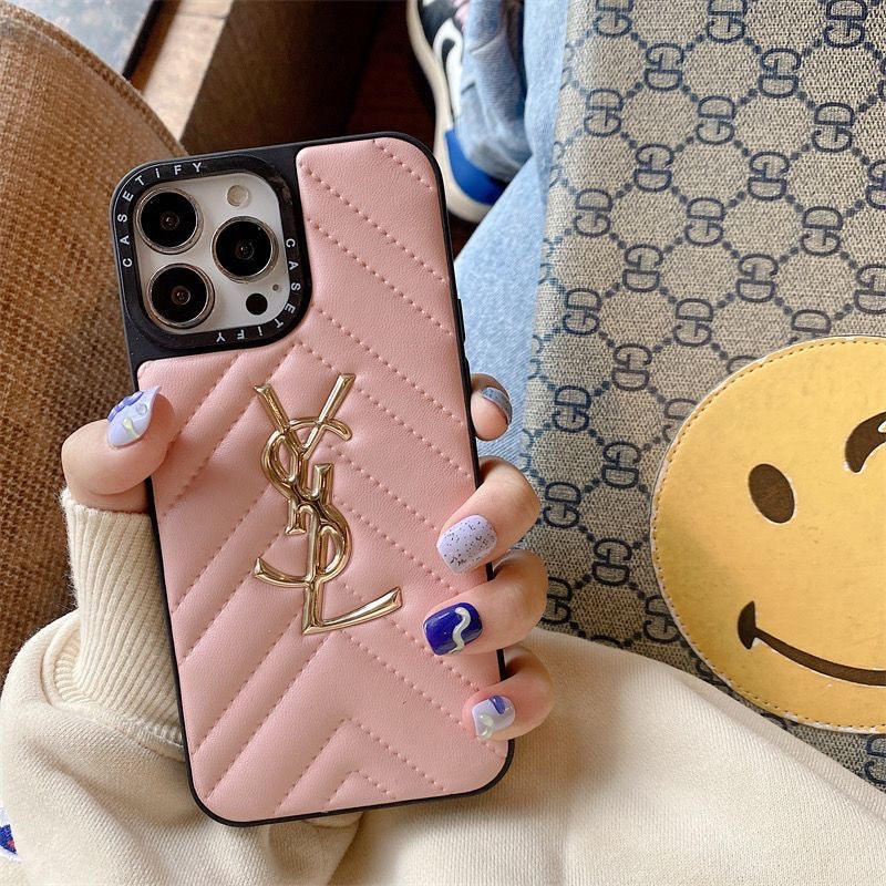Embroidered Gold Phone Case For iPhone