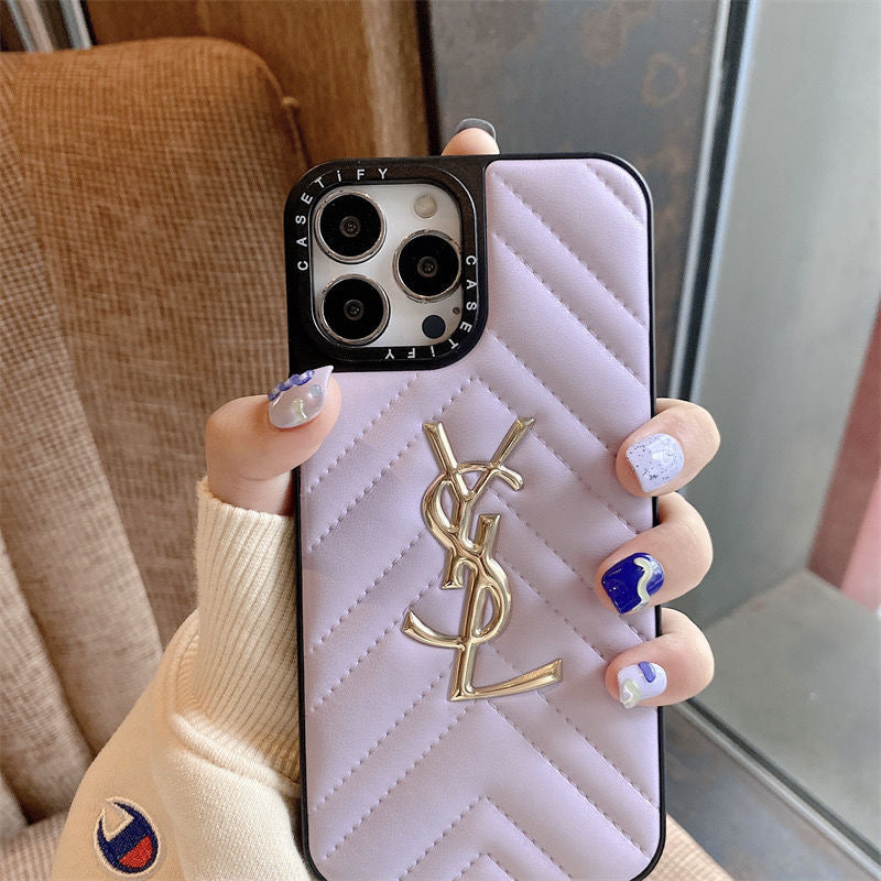 Embroidered Gold Phone Case For iPhone
