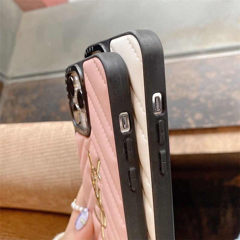 Embroidered Gold Phone Case For iPhone