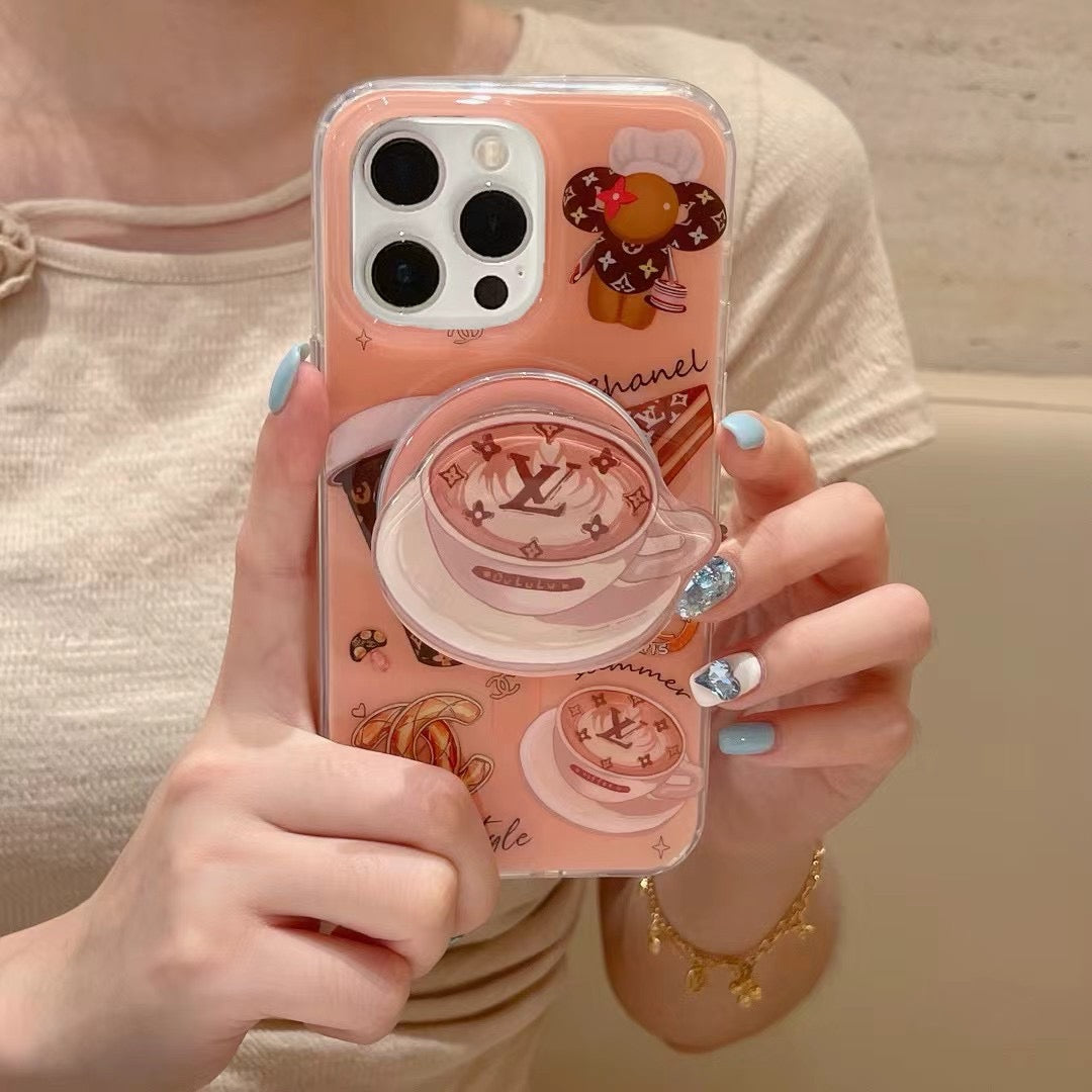 Cartoon Magnetic Holder Phone Case For iPhone