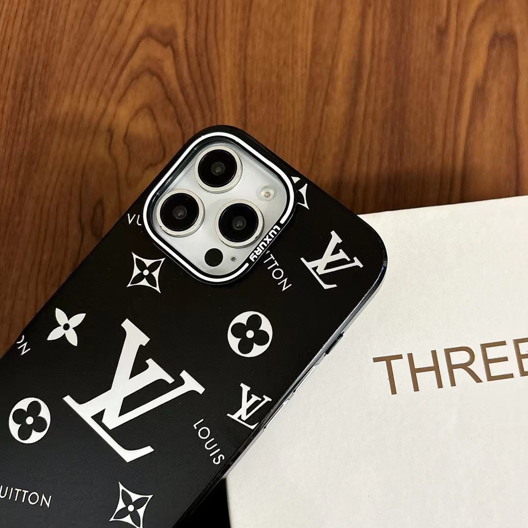 Fashion Black Embossed Phone Case For iPhone