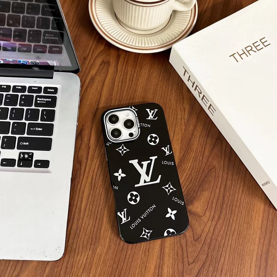 Fashion Black Embossed Phone Case For iPhone