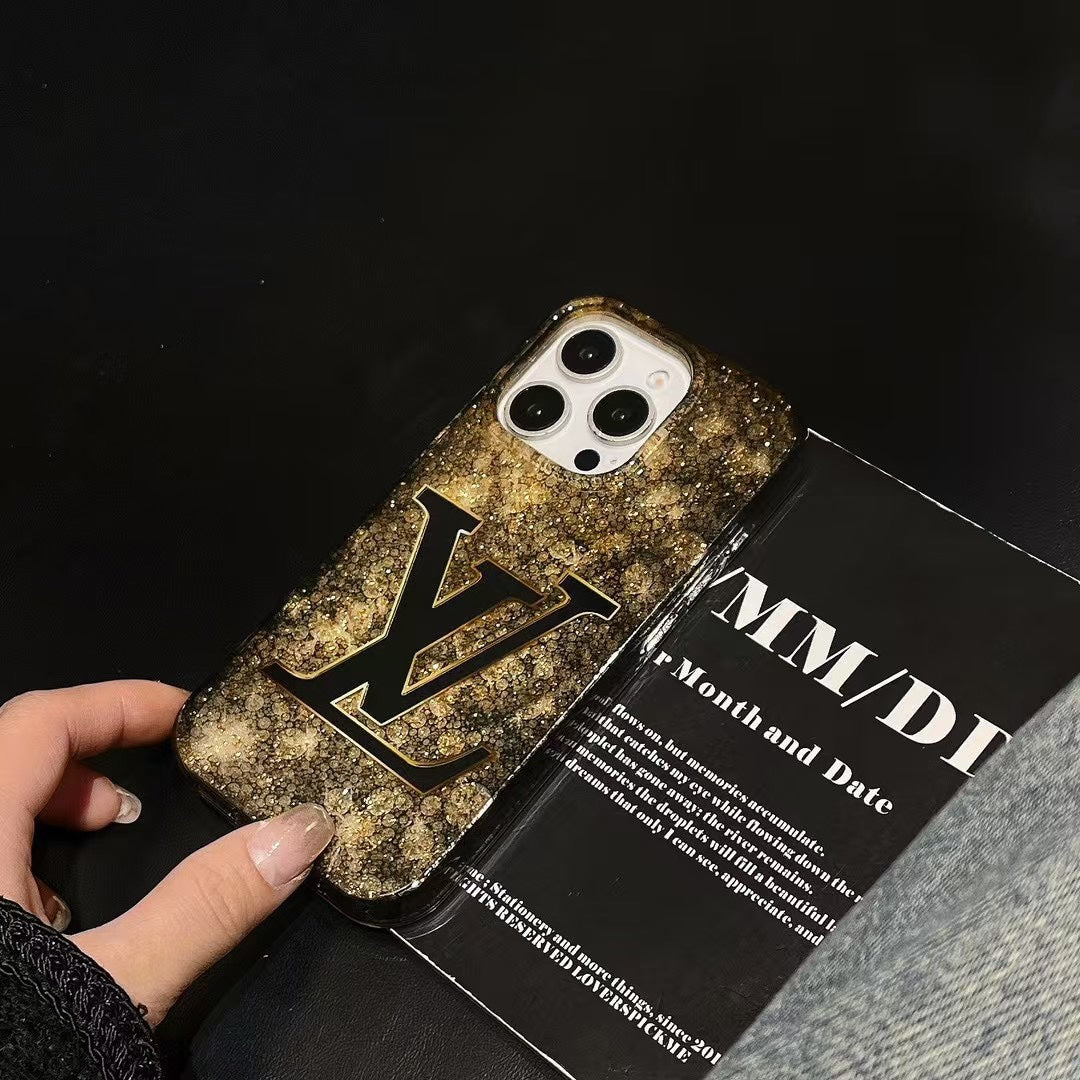 Glitter Gold Foil Phone Case For iPhone