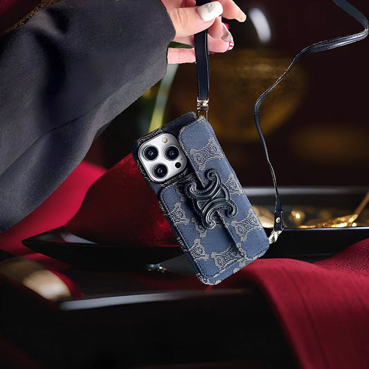 Embossed Crossbody Phone Case For iPhone