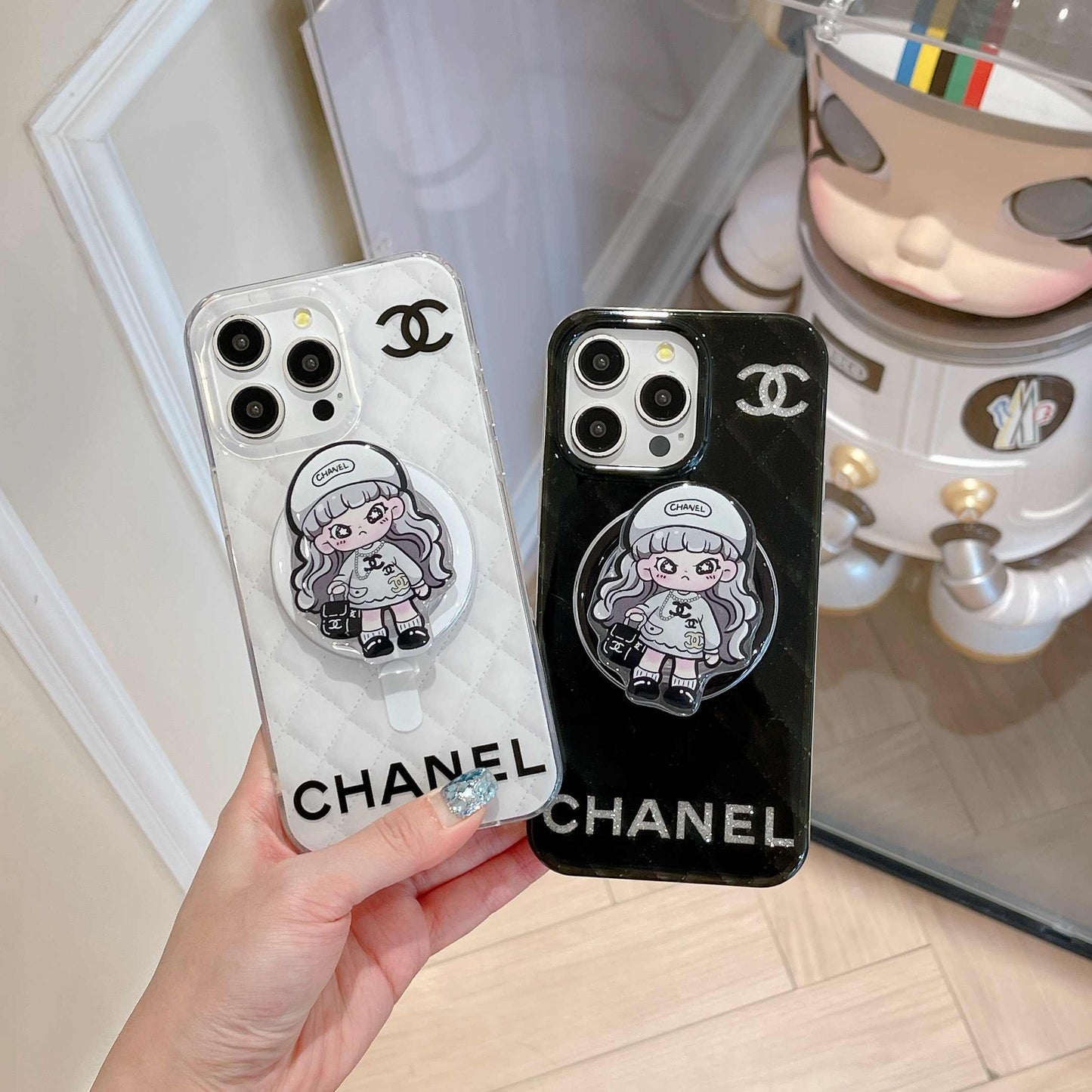 Girl Magnetic Bracket Phone Case For iPhone