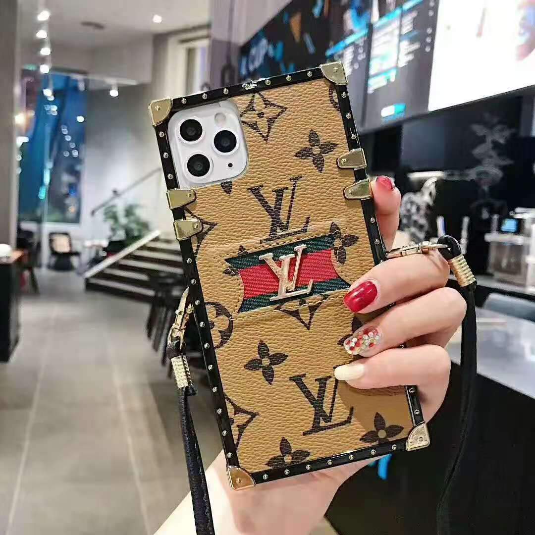 Stitching Lanyard Phone Case For iPhone