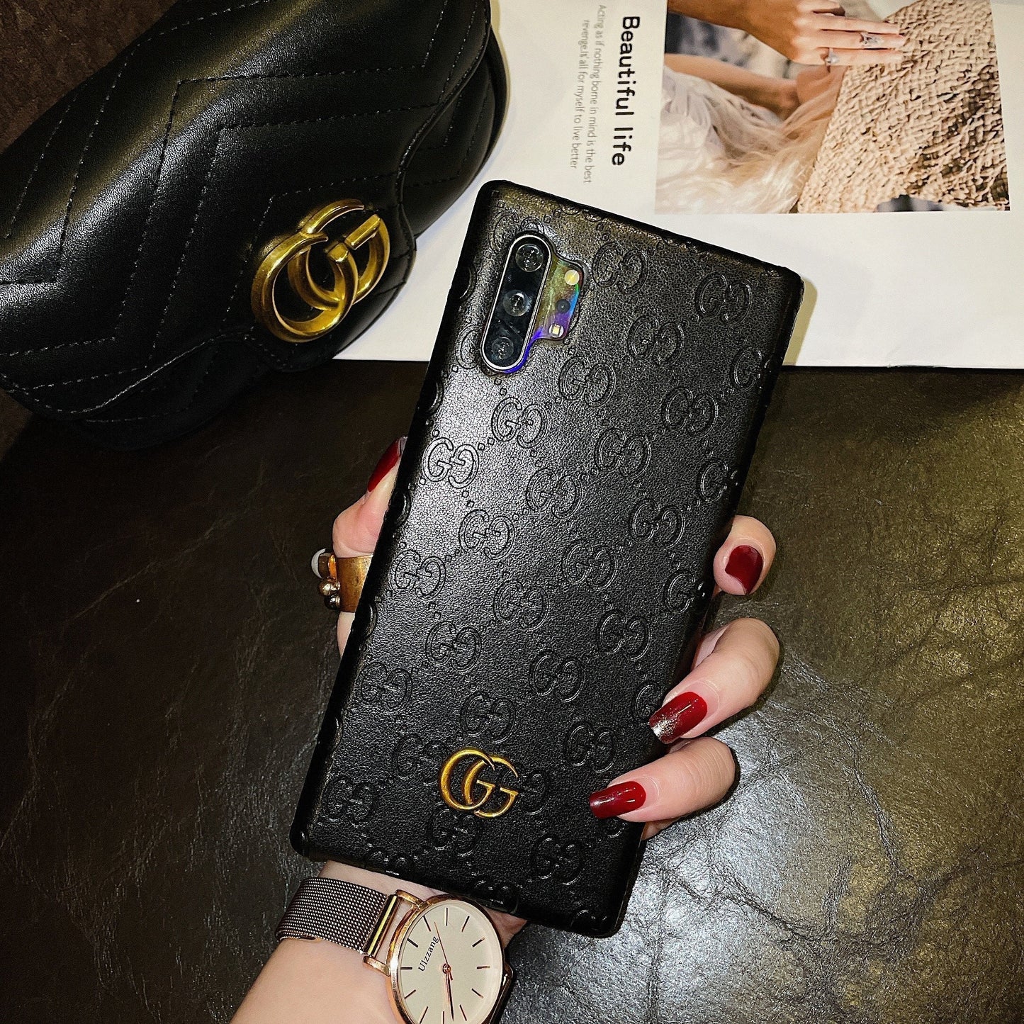 Leather Printed Galaxy Case For Samsung