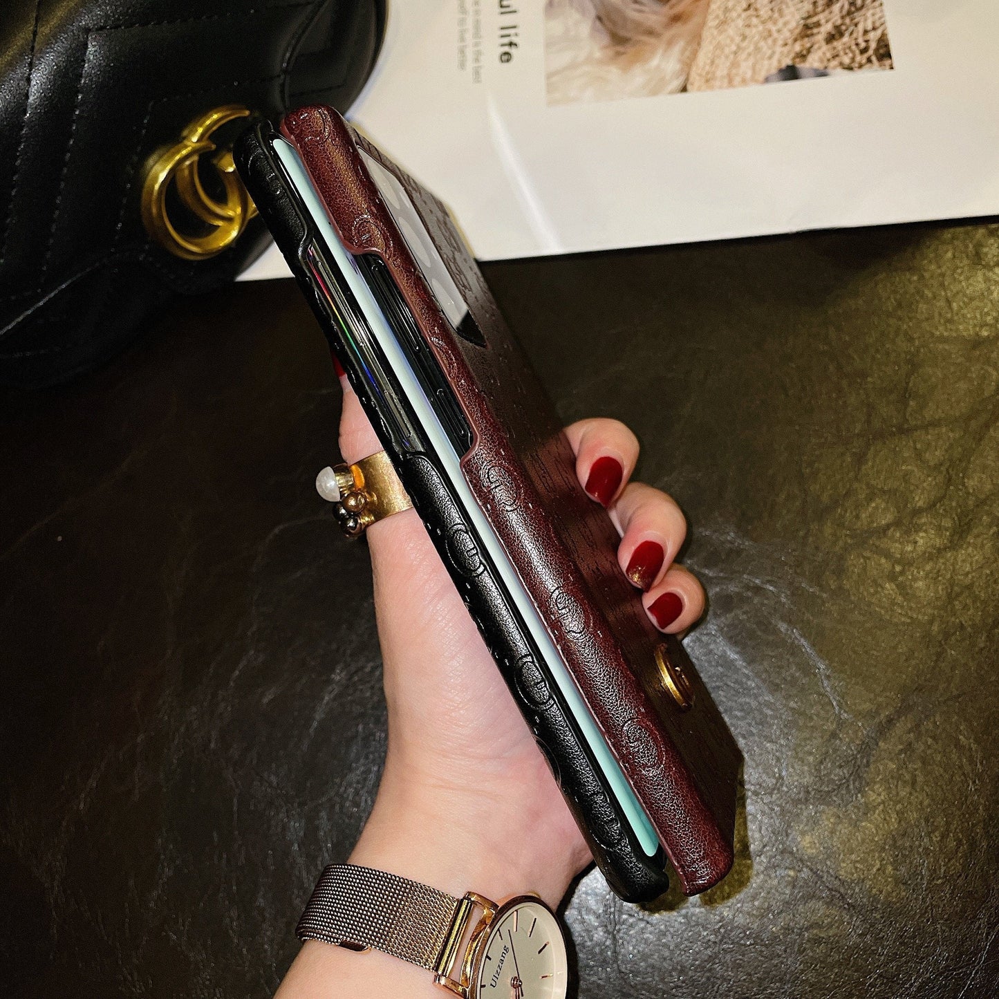 Leather Printed Galaxy Case For Samsung