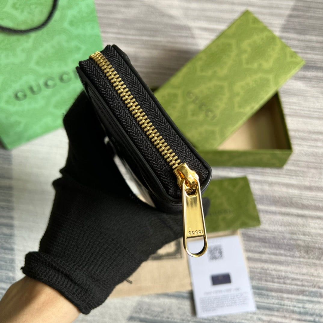Matelassé Zip-Around Wallet Black For Women‎ 723784 UM8IG 1000 7.6 in/ 19.5 cm