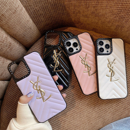 Embroidered Gold Phone Case For iPhone