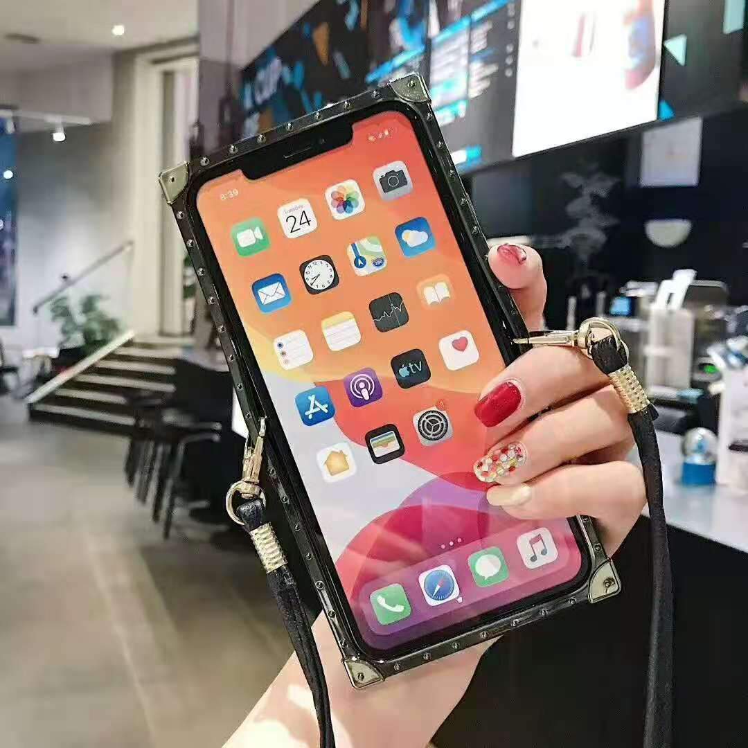 Stitching Lanyard Phone Case For iPhone