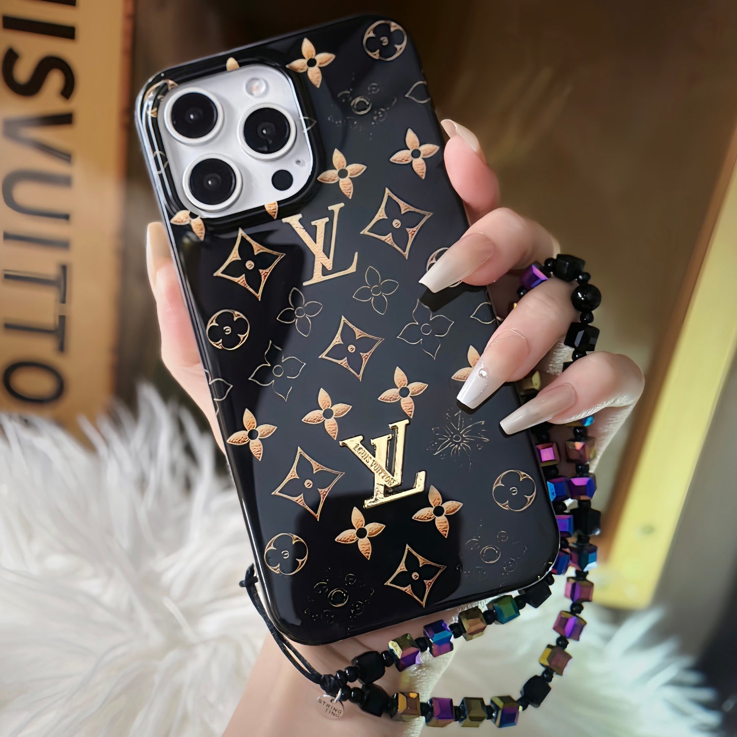Gold Retro Embossed Phone Case For iPhone