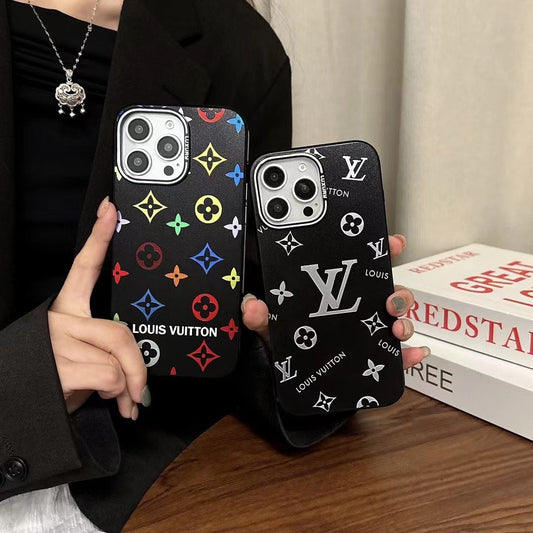 Fashion Black Embossed Phone Case For iPhone